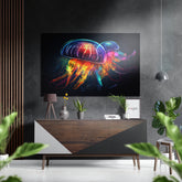 Jellyfish Brushed Aluminum Dibond Wall Art.
